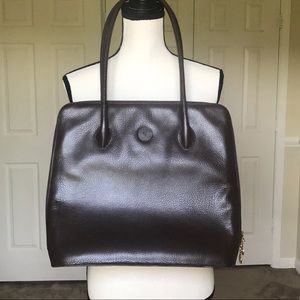 CHOCOLATE LEATHER CASA LOPEZ SHOULDER BAG